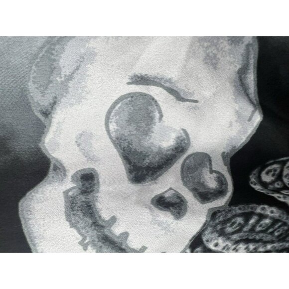 Victoria Secret XL Halloween Skulls Black Gray Set Top Pants Wide Leg Grunge - Picture 2 of 9